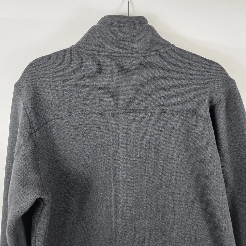 Men's North Face Black Fleece Jacket Size Medium Zip Front White Logo